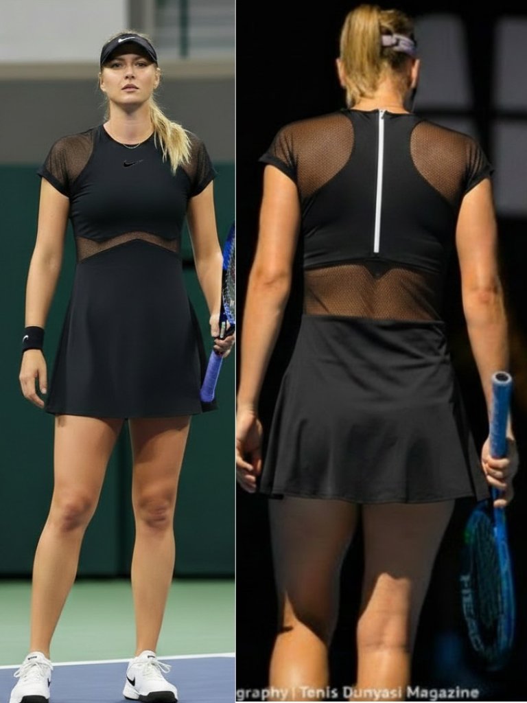 Nwt Nike Black Flirty Maria Sharapova Tennis Dress W/ Zipper S Small
